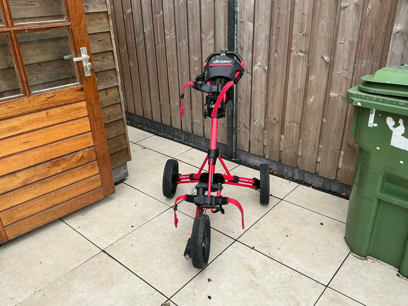 Mooie rode Clicgear 4 golftrolley, Ophalen, Zo goed als nieuw, Golfkar