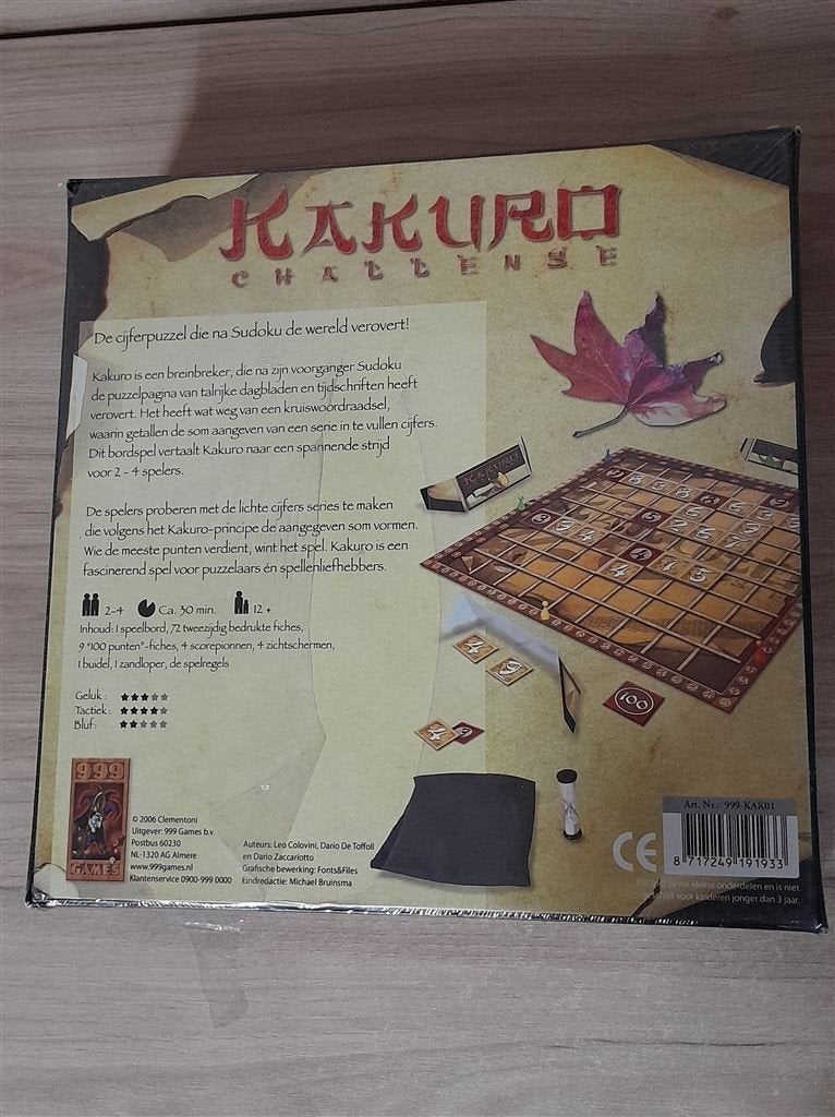 Kakuro - challenge - 999 games nieuw in seal - s5392, Verzenden, Zo goed als nieuw