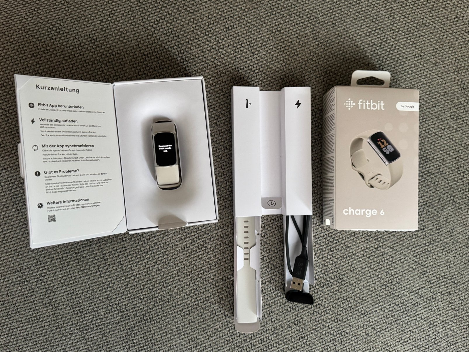Fitbit Charge 6 wit/ zilver in doos - nieuwstaat, Sport en Fitness, Hartslagmeters, Ophalen of Verzenden, Zo goed als nieuw, Overige merken
