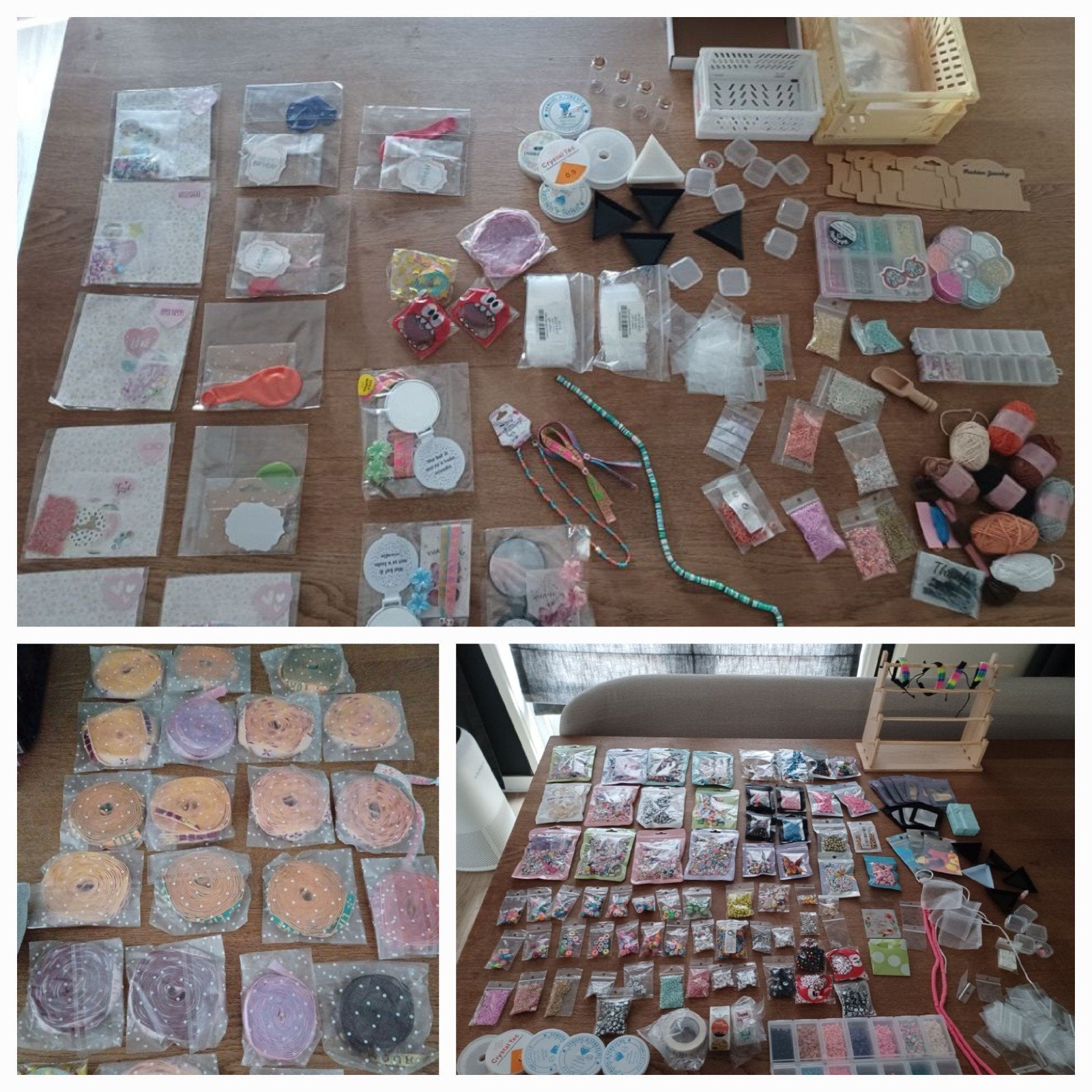 heel veel kralen, kralenpakketjes, draad  lint zie fotos, Ophalen, Kraal