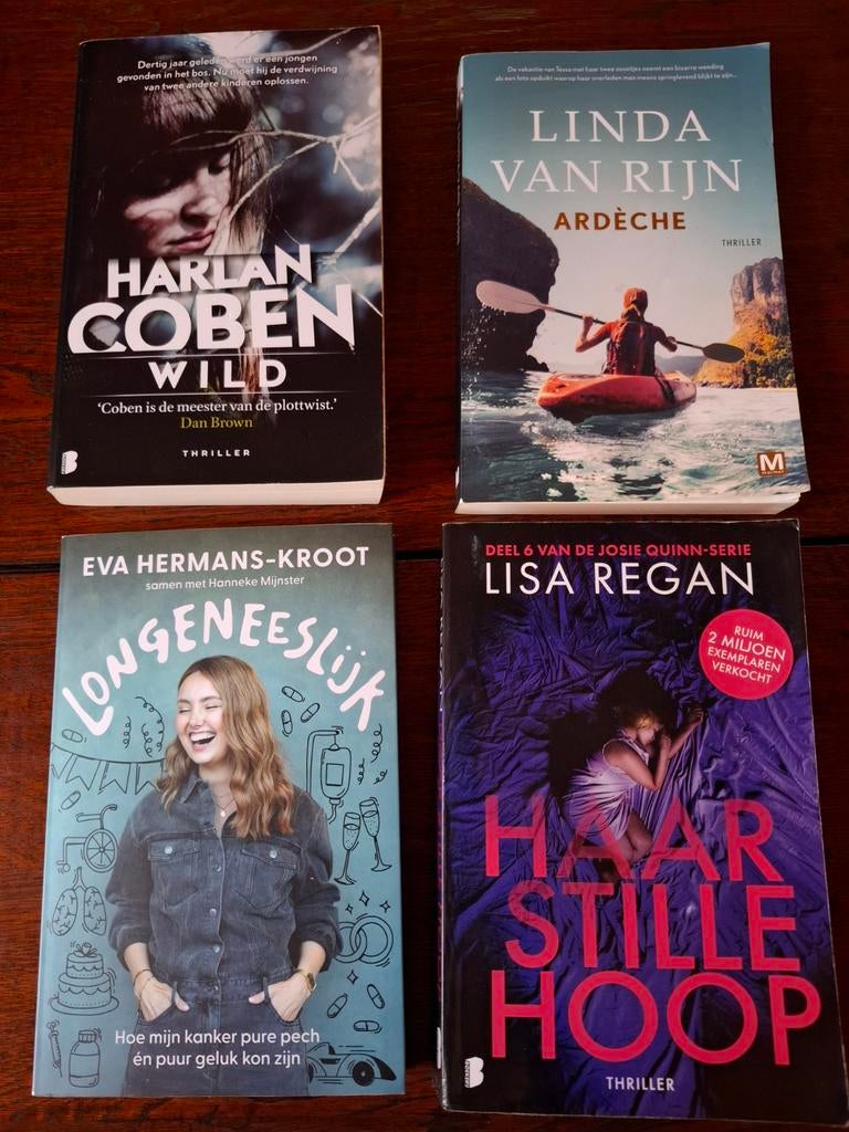 Thriller & Roman Boekenpakket: 4 Boeken van Topauteurs, Ophalen of Verzenden, Gelezen, Harlan Coben, Linda van Rijn, Eva Hermans-Kroot, Lisa Regan