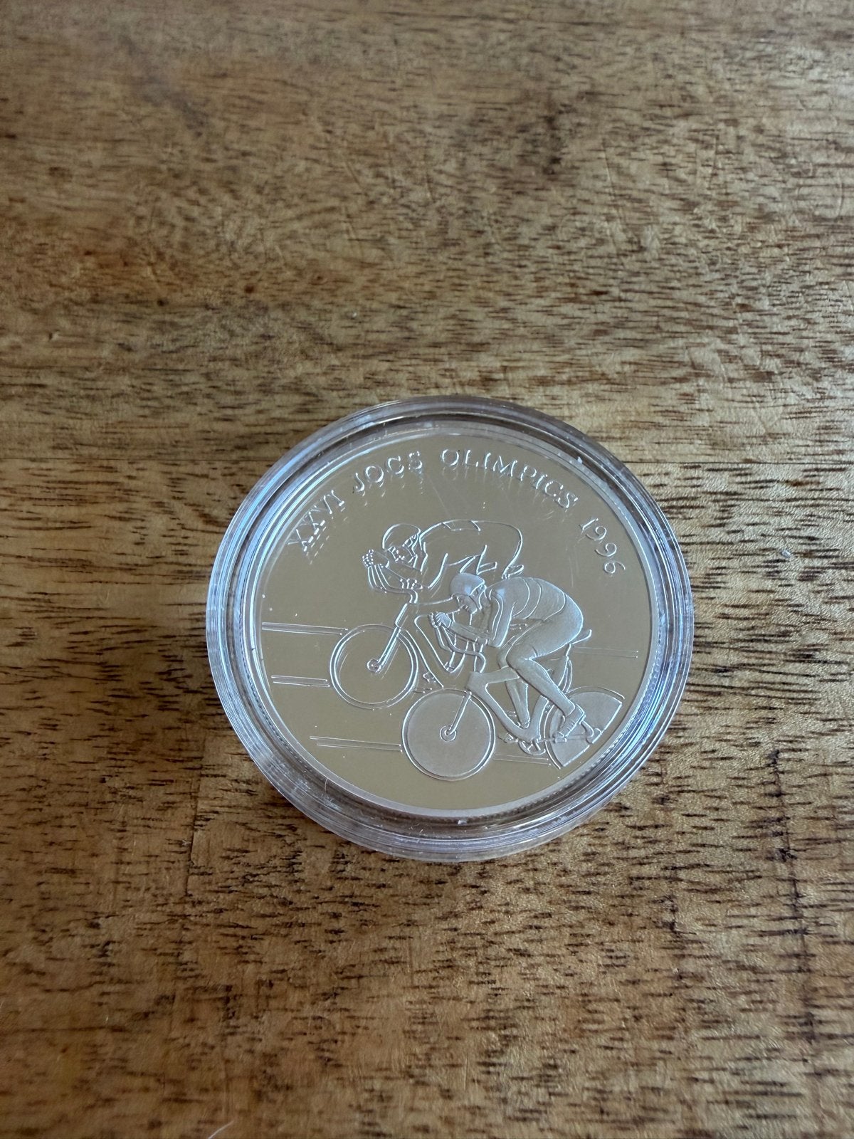 Zilveren Olympische Spelen munt 1994 Andorra Wielrennen, Ophalen of Verzenden, Overige landen, Losse munt, Zilver