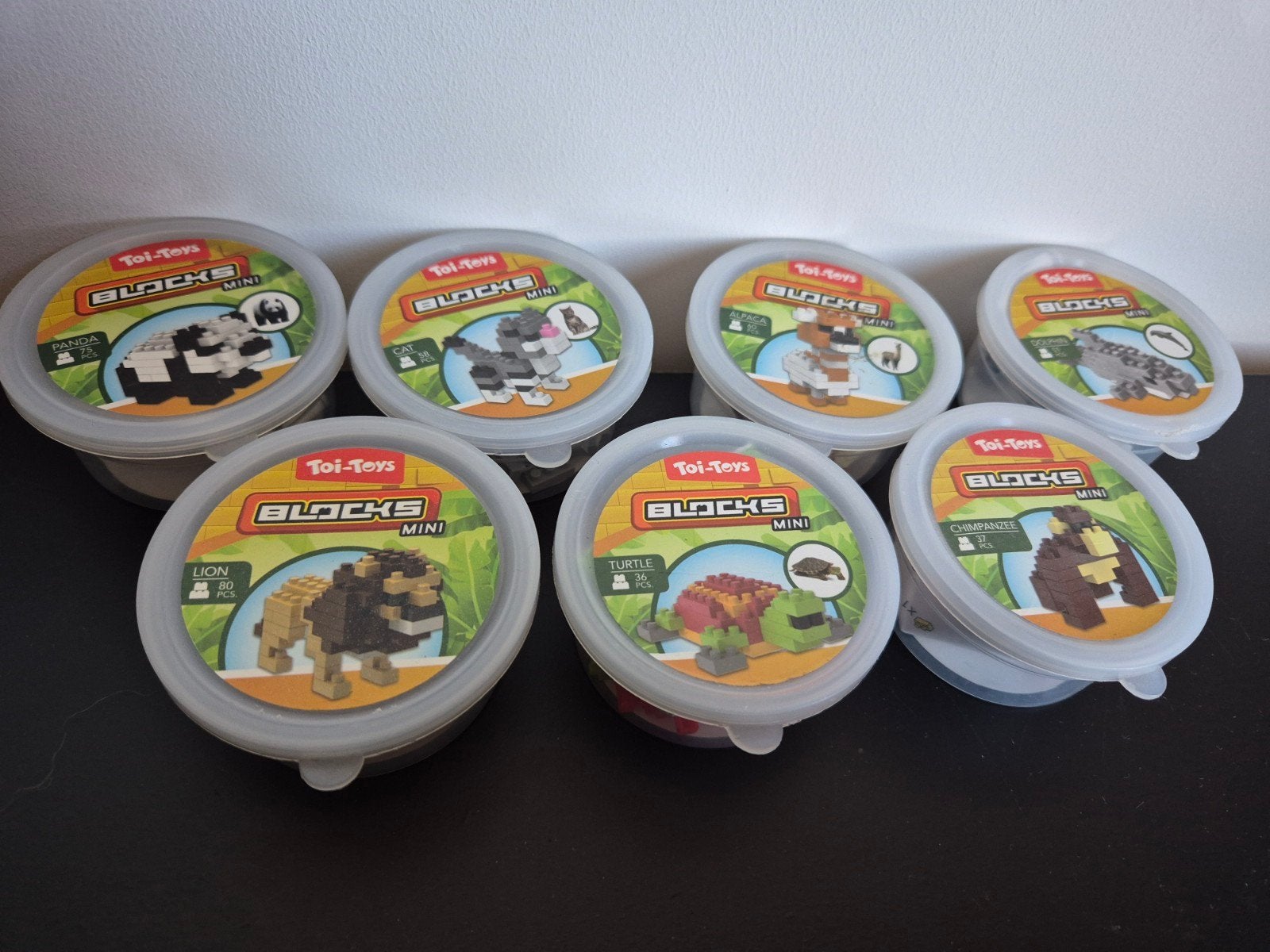 7 doosjes Toi-Toys Mini Blocks - Diverse Dieren, Ophalen of Verzenden, Gebruikt, Overige merken