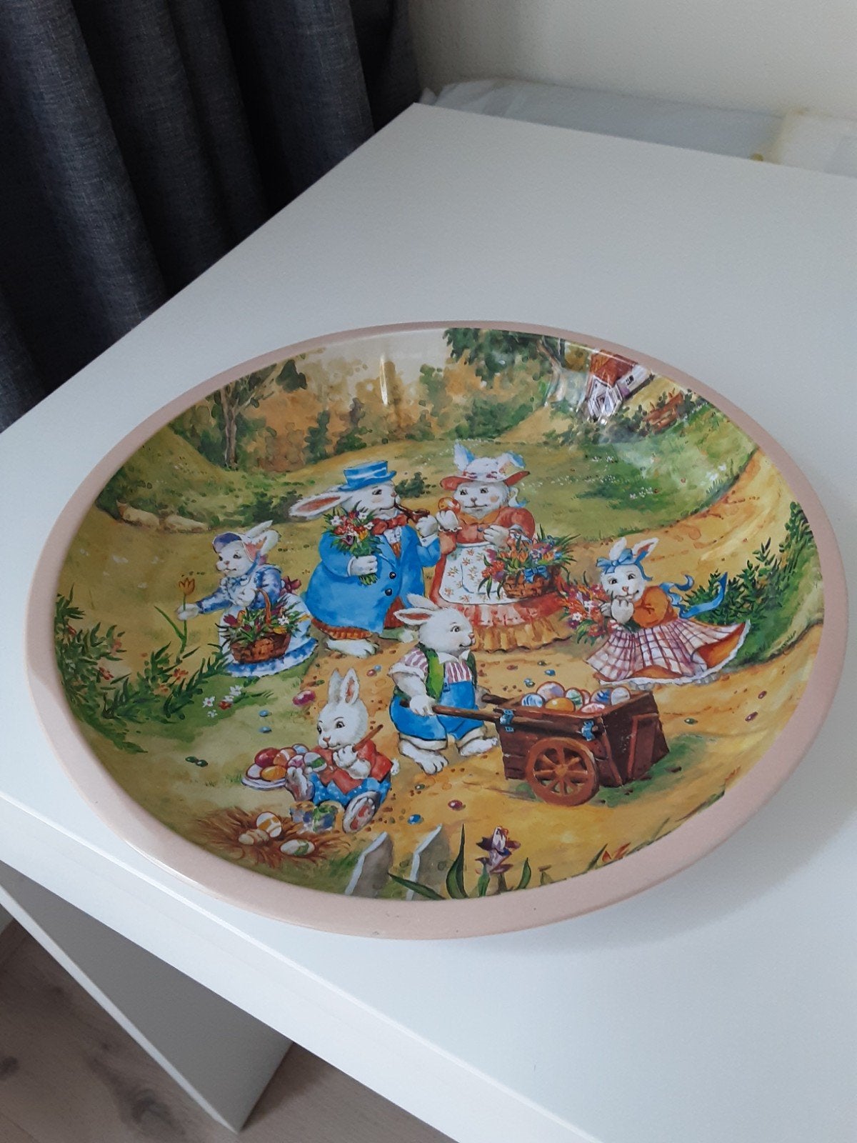 Decoratief blik met paashaasjes, Ophalen of Verzenden