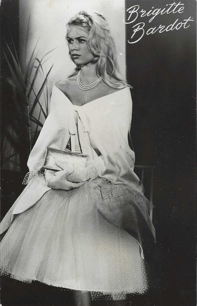 Filmsterren ansichtkaart Brigitte Bardot 1959, Verzenden, 1940 tot 1960, Ongelopen, Sterren en Beroemdheden