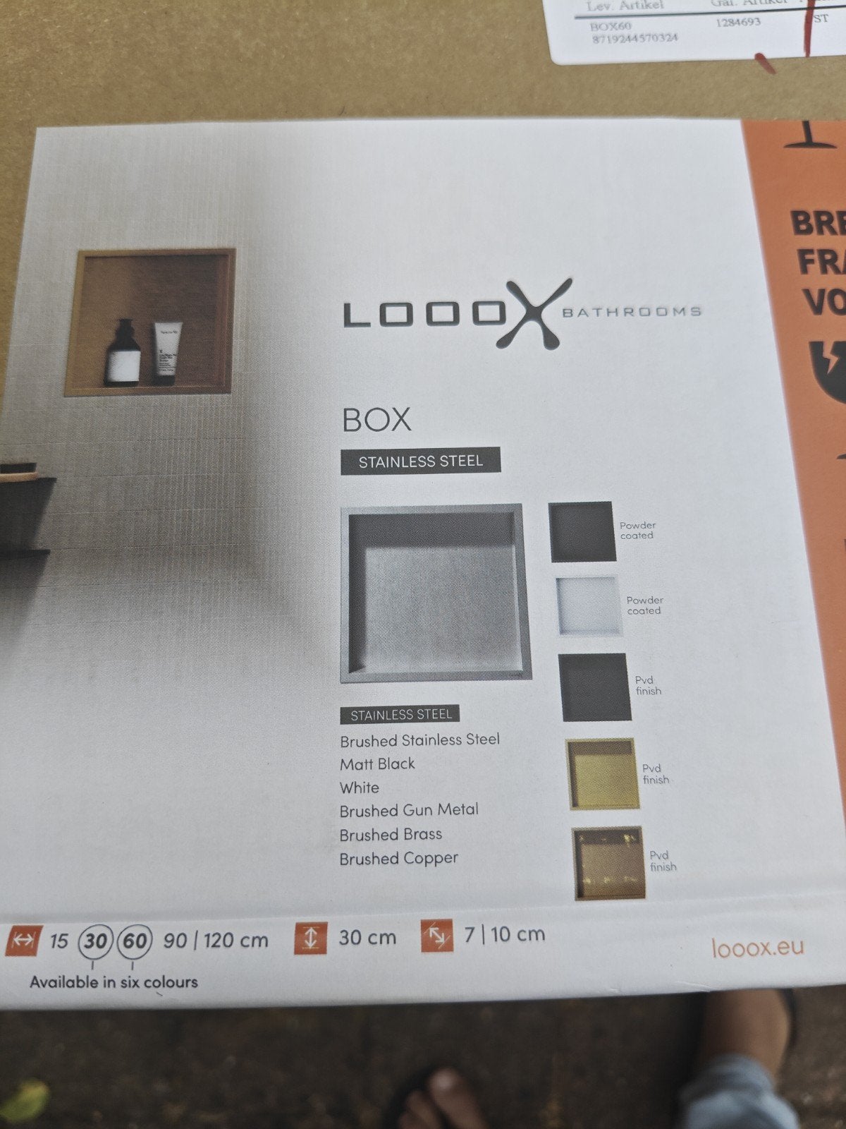 LOOOX BOX 30x60x7 RVS Inbouw Nis Badkamer Plank, Ophalen of Verzenden, Nieuw