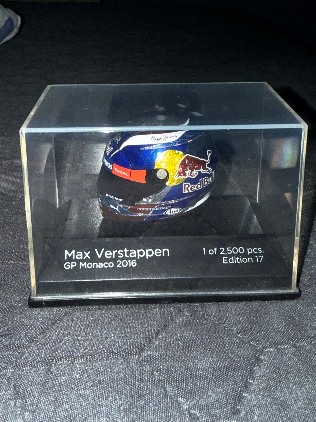 Max Verstappen GP Monaco 2016 Helm Miniatuur - Editie 17, Ophalen of Verzenden, Zo goed als nieuw, Formule 1