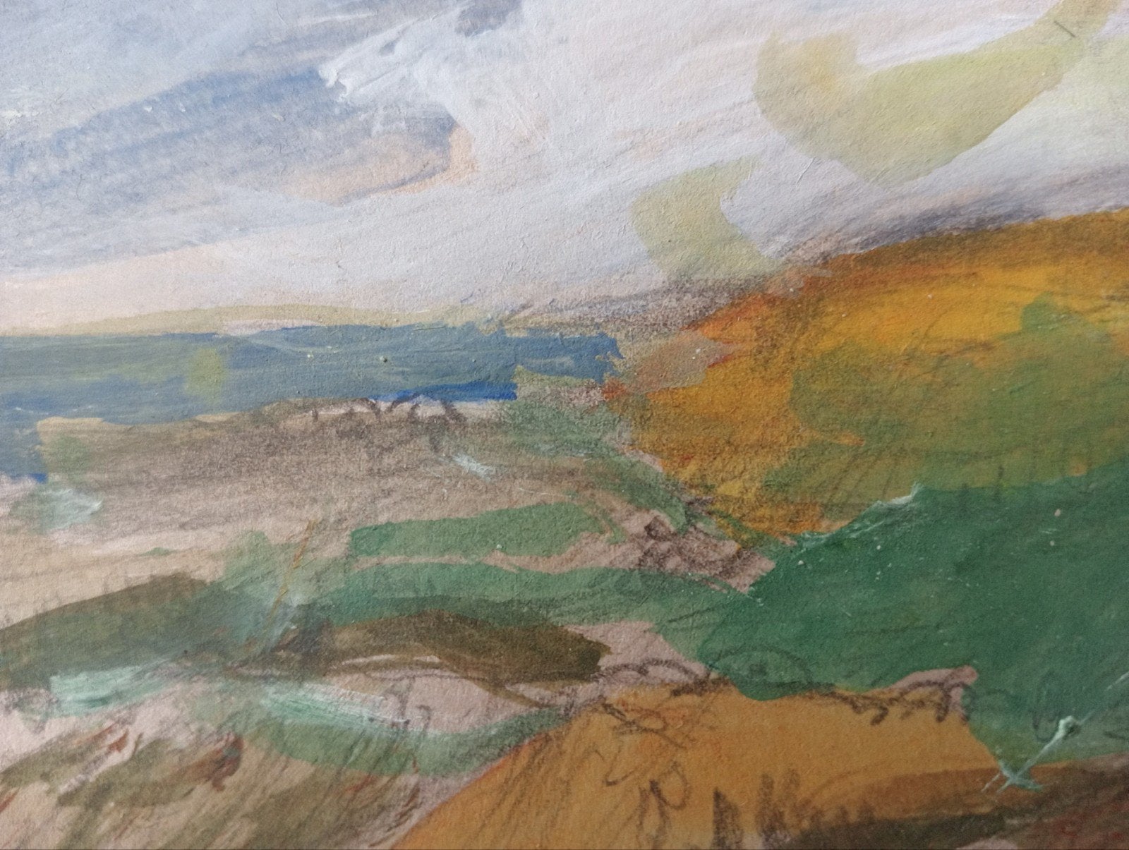 Aquarel landschap Kunstcriticus Frans Duister jaren 80, Ophalen of Verzenden