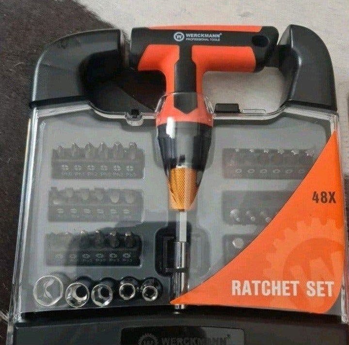Nieuw Werckmann 48-delige Ratelset met Schroevendraaier, Ophalen of Verzenden, Nieuw, Gereedschapsset, Overige merken
