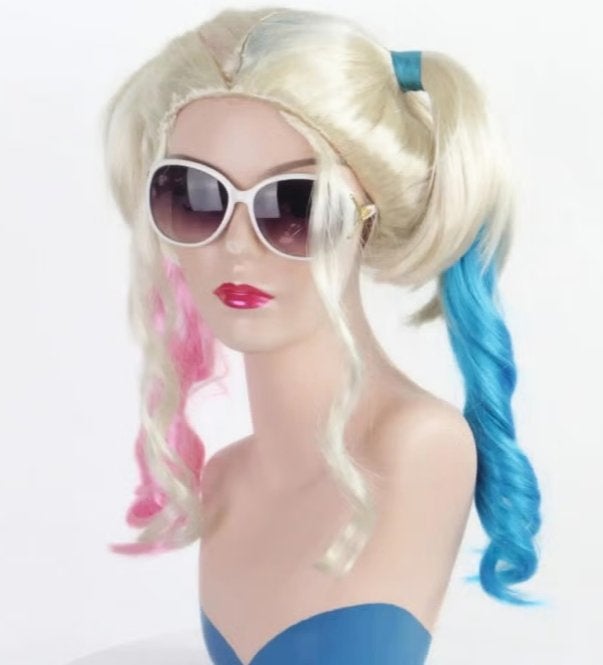 Harley Quinn cosplay pruik synthetisch, Ophalen of Verzenden, Nieuw