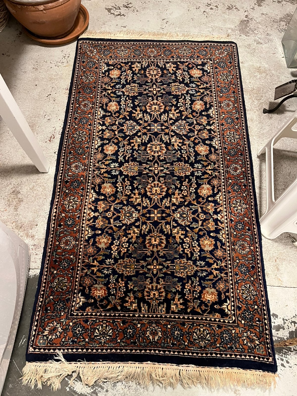 Handgeknoopt tapijt, Ophalen, Gebruikt, Rechthoekig, 200 cm of meer