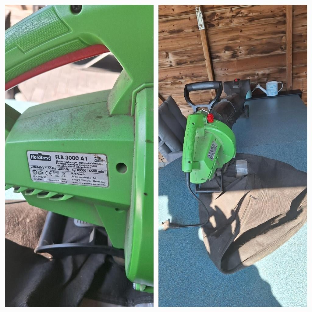 Bladblazer-zuiger elektrisch Florabest met wieltjes, Tuin en Terras, Bladblazers, Ophalen, Gebruikt, Florabest, Handgedragen