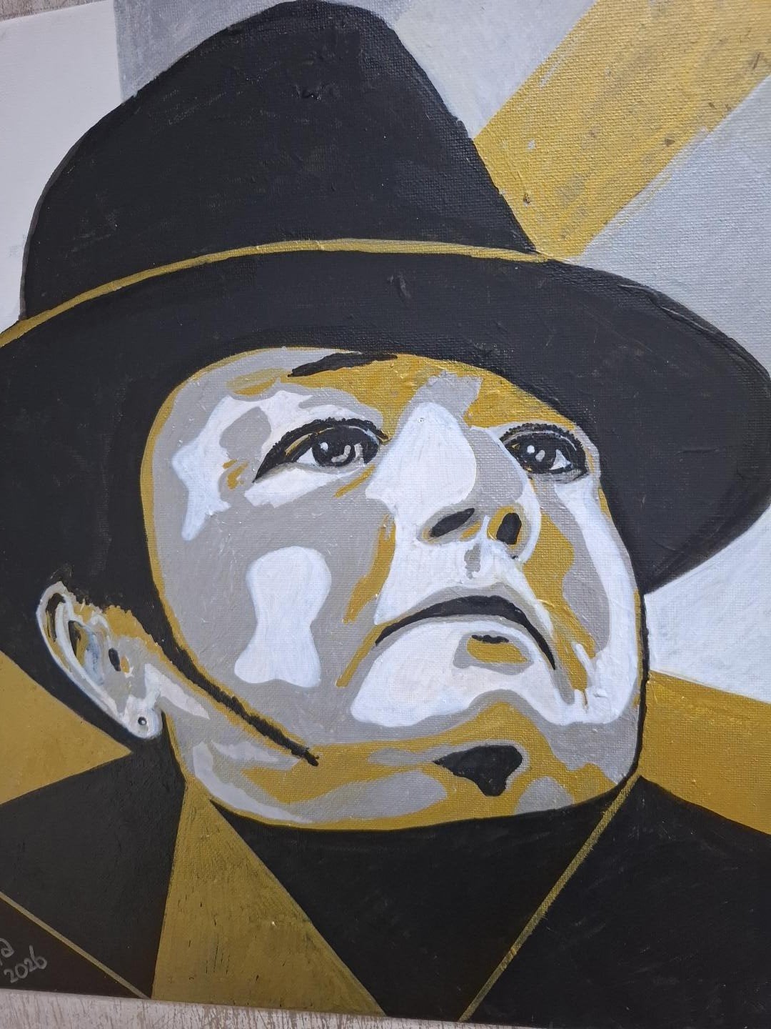 Andre Hazes handgeschilderd op canvasdoek 40 x 40, Ophalen of Verzenden, Minder dan 50 cm, Schilderij