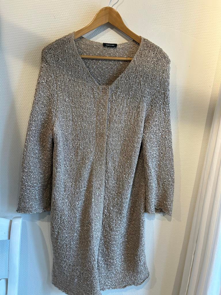 Anneclaire zomervest 100% katoen - Licht beige - Maat 40, Kleding | Dames, Truien en Vesten, Maat 38/40 (M), Beige, Zo goed als nieuw