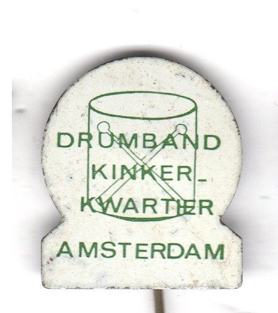 Speldje DRUMBAND KINKER KWARTIER AMSTERDAM (A9), Ophalen of Verzenden, Gebruikt, Overige onderwerpen