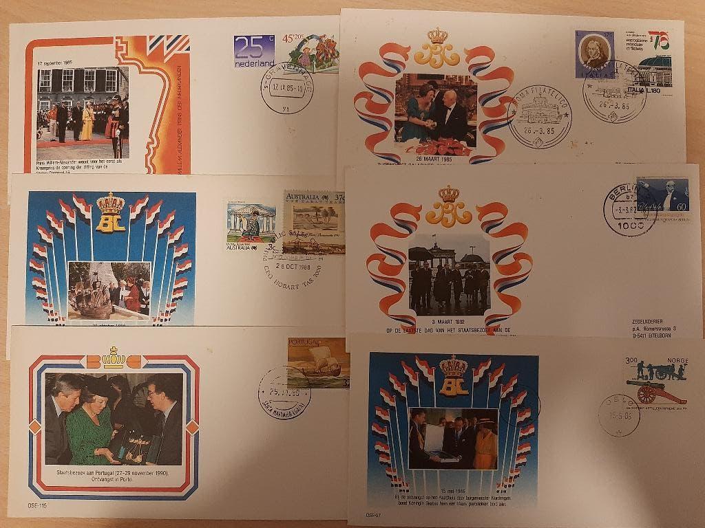 Eerste dag enveloppen Koninklijk huis 6st, Verzenden, Beschreven, Nederland