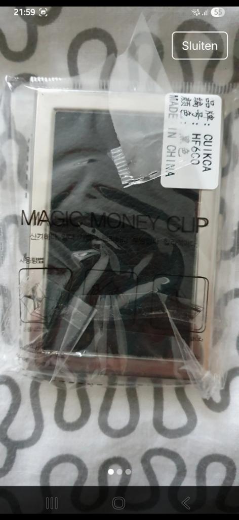 Nieuwe Magic Money Clip Pasjeshouder Zilver, Overige merken, Nieuw, Ophalen of Verzenden, Met knipsluiting
