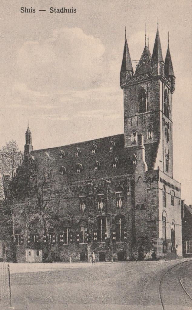 SLUIS Stadhuis, Verzamelen, Ansichtkaarten | Nederland, Gelopen, Zeeland, 1920 tot 1940, Verzenden