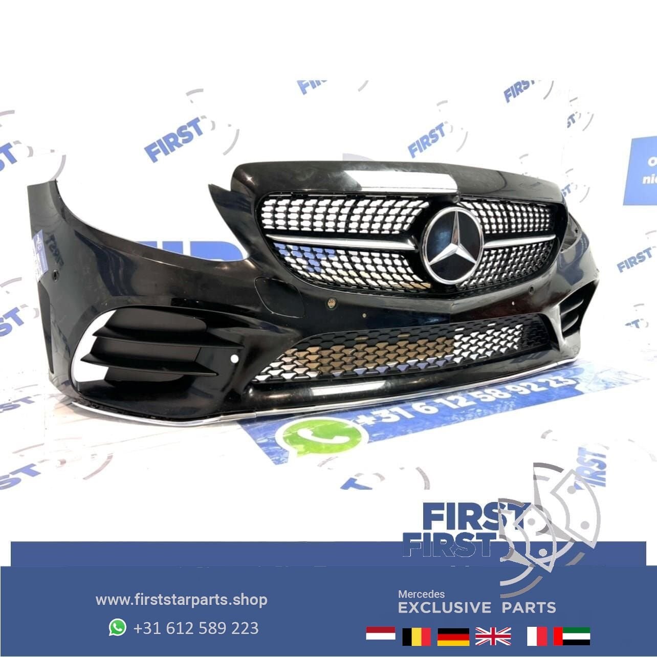 W205 FACELIFT AMG VOORBUMPER + PANAMERICANA GRIL 2019 Merced, Gebruikt, -, Voor, Ophalen of Verzenden