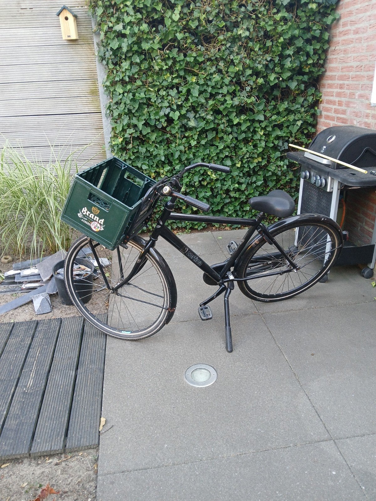 Zwarte Cortina Transportfiets met krat, Ophalen, Gebruikt, Terugtraprem, Overige merken