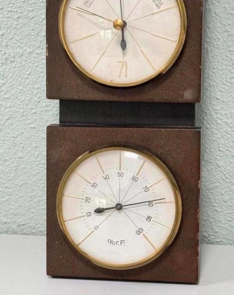 Antiek MCM Jason Duitsland Barometer Vochtigheid Weerstation, Ophalen of Verzenden, Zo goed als nieuw, H, H