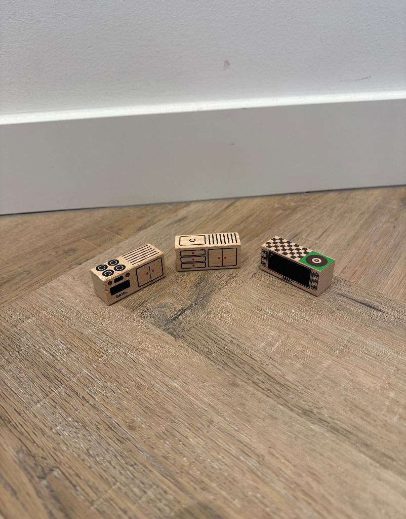 Very good 3x Brio keuken blok set 33941 houten trein familie, Ophalen of Verzenden, Zo goed als nieuw