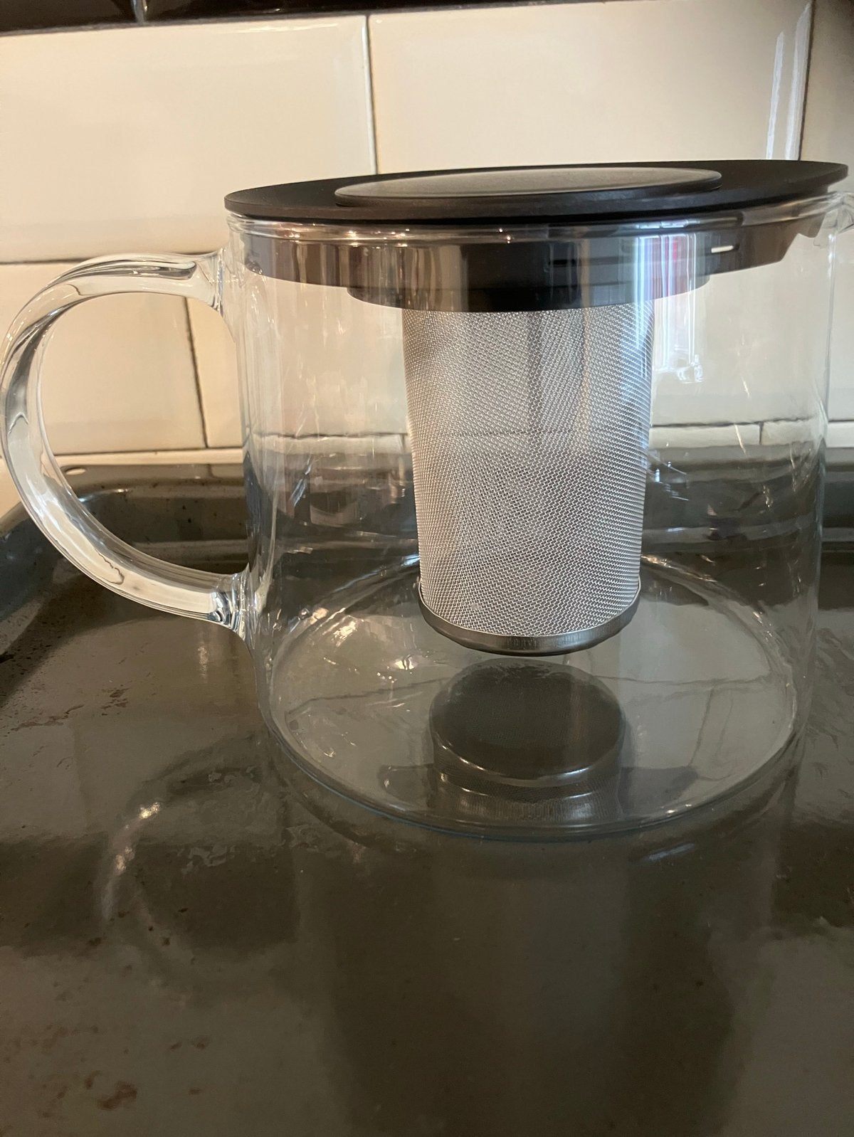 Theekan met filter - IKEA, Glas, IKEA, Nieuw, Zwart