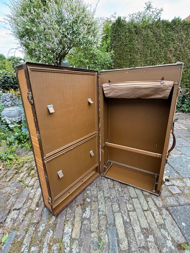 Antieke Hutkoffer / Kledingkast Koffer - Vintage Reiskoffer, Ophalen, Gebruikt