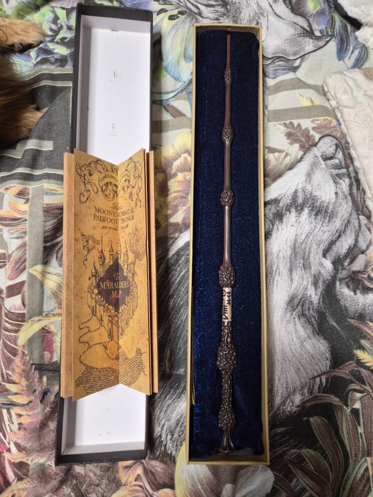Harry Potter Albus Dumbledore toverstaf met Marauder's Map, Ophalen of Verzenden, Zo goed als nieuw, Replica