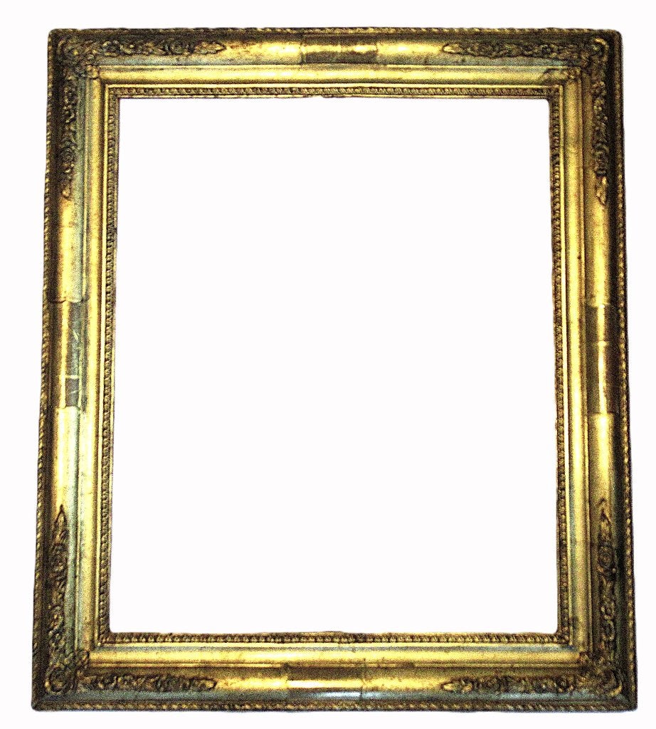 Antieke Barok stijl houten schilderijlijst met glas., Ophalen, Hout, Met glas, Schilderijlijst