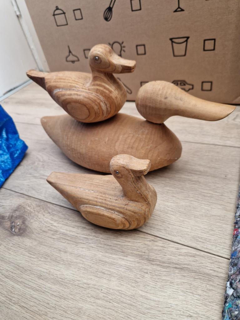 Drietal lokeenden hout decoratief, Antiek en Kunst, Ophalen of Verzenden
