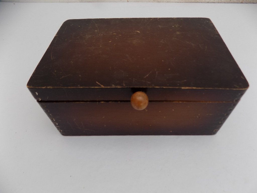 kist art deco hout decoratief hout vintage sierdoos byoux, Ophalen of Verzenden, Gebruikt, Hout