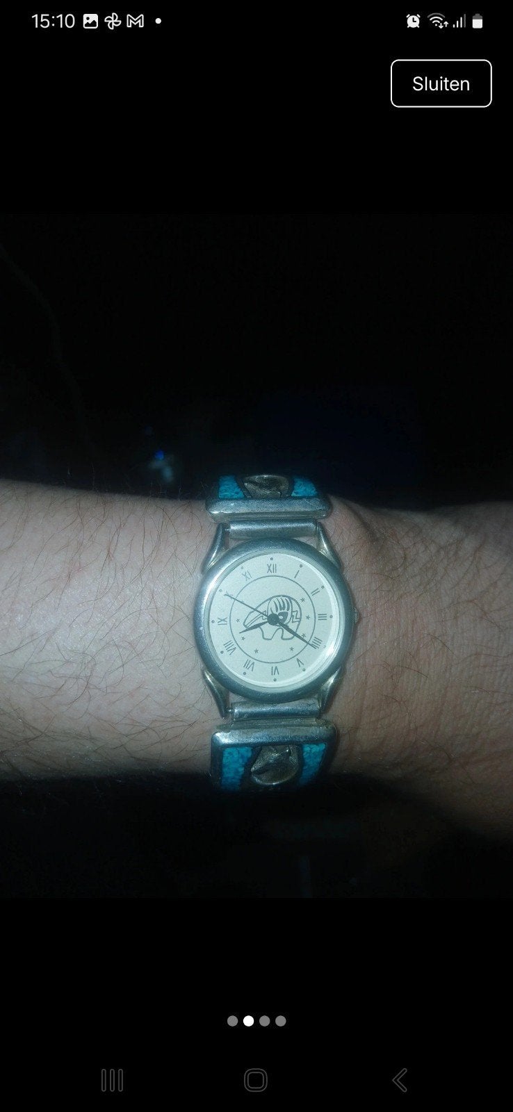 Navajo Western Horloge met Turkoois Inleg, Overige merken, Gebruikt, Polshorloge, Ophalen of Verzenden