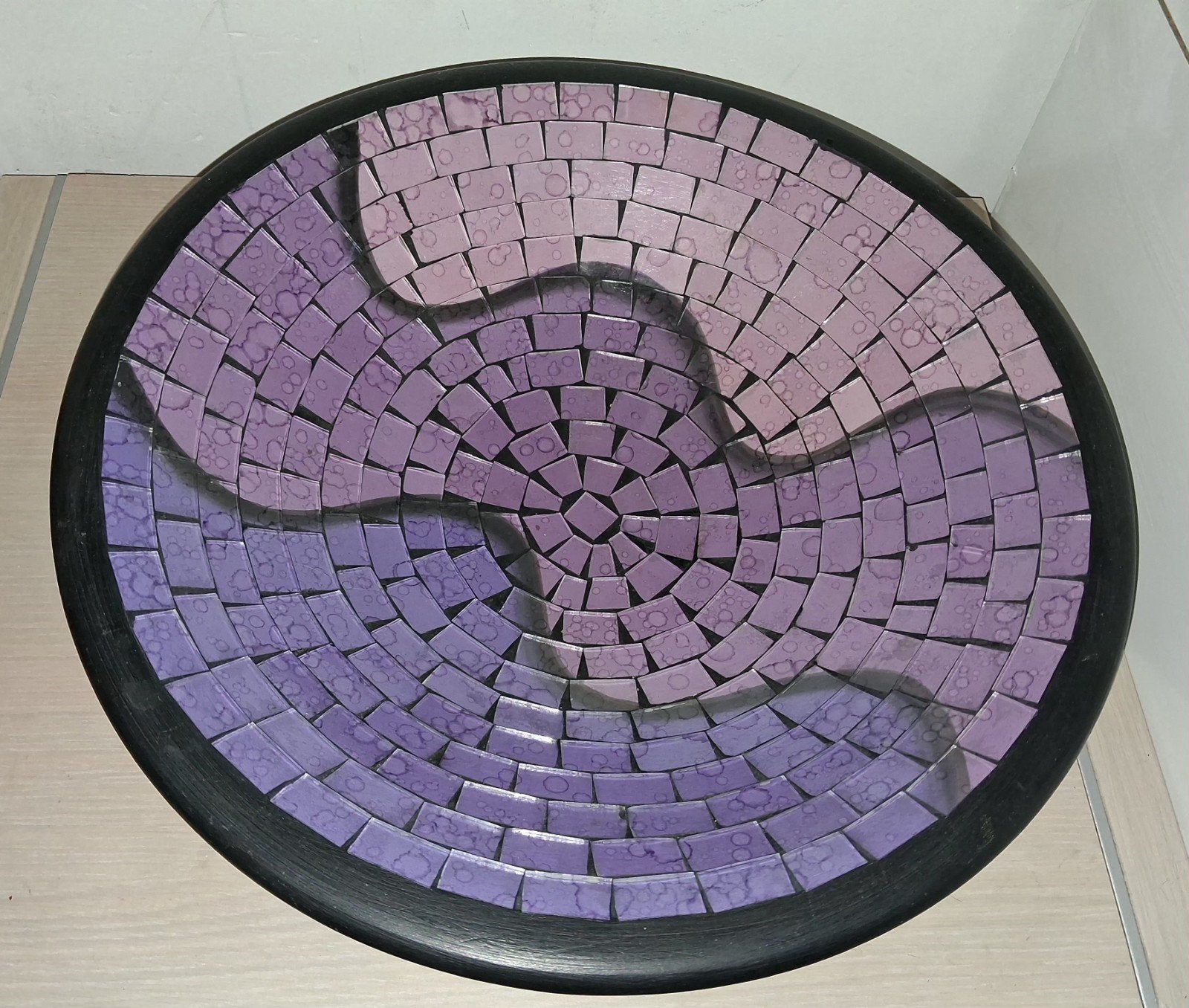 Nieuwe paarse mozaïek schaal, 37 cm diameter,, Ophalen, Overige materialen, Schaal, Rond