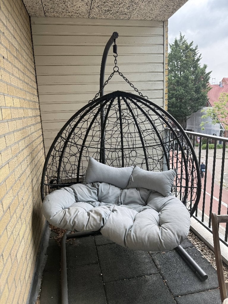 Tweepersoons hangstoel, Tuin en Terras, Ophalen, Gebruikt, Rotan