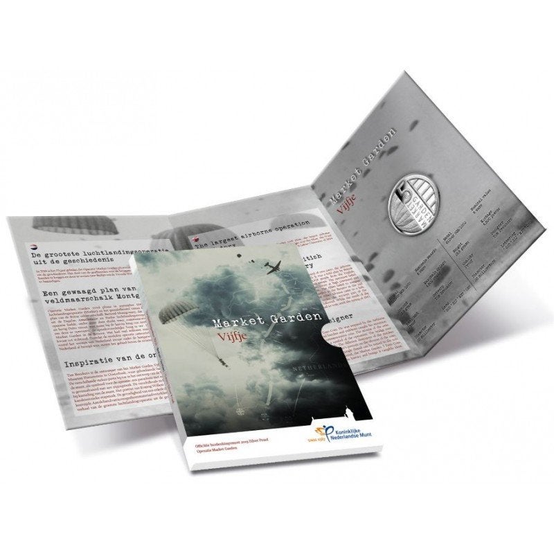 Market Garden Vijfje 2019 Zilver Proof, Postzegels en Munten, Ophalen of Verzenden, Euro's, Zilver