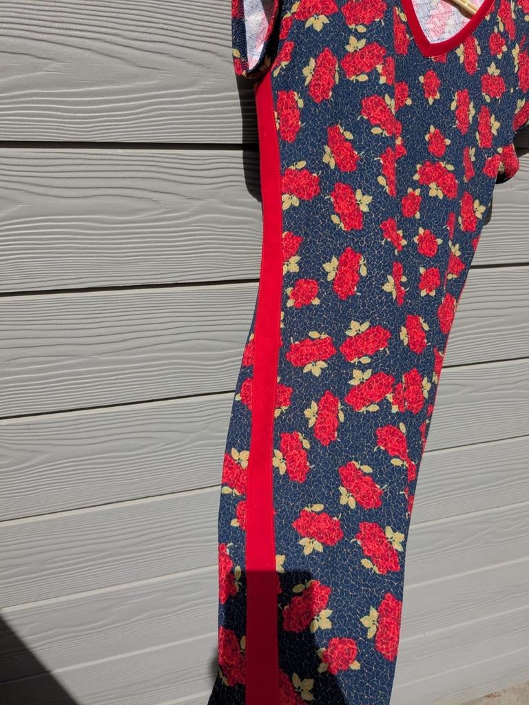 Mooie jurk met rozenprint - Maat 36 (S), Blauw, Stella Moretti, Ophalen of Verzenden, Zo goed als nieuw