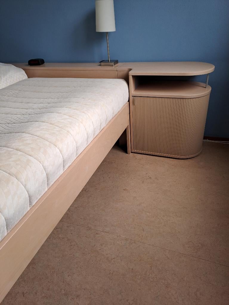 Auping auronde 1500  180/200 cm met auronde achterwand., Huis en Inrichting, Slaapkamer | Bedden, Ophalen, Gebruikt, Wit, Tweepersoons