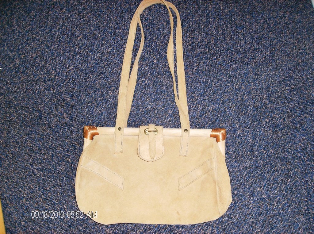 suede leren damestas, Sieraden, Tassen en Uiterlijk, Tassen | Damestassen, Nieuw, Handtas, Bruin, Ophalen of Verzenden