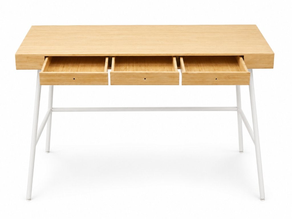 IKEA LILLÅSEN Bamboe Bureau met 3 Lades, Huis en Inrichting, Bureaus, Kinderbureau, Bruin, Ophalen of Verzenden, Zo goed als nieuw