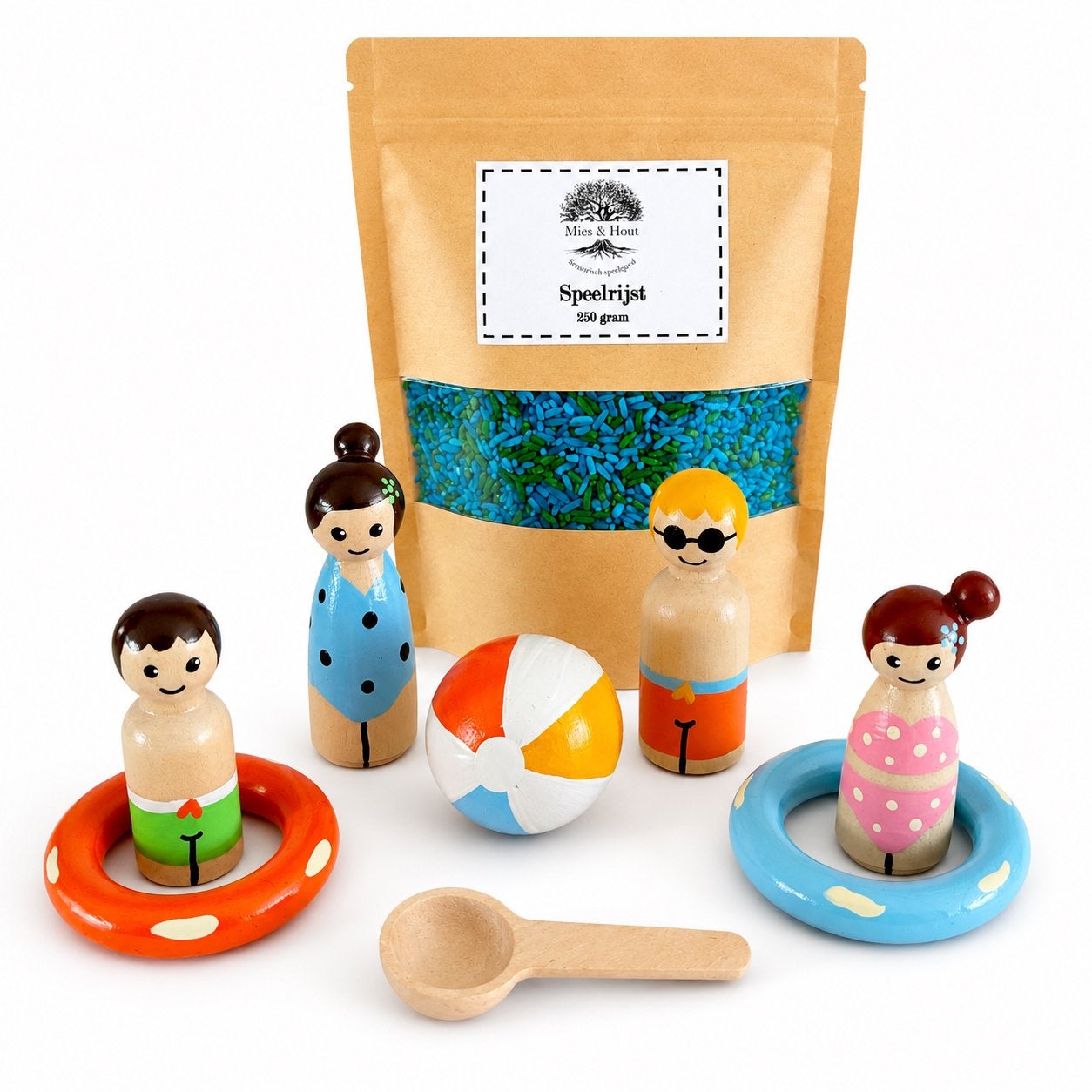 Houten Zomer Pegdolls met Speelrijst - Sensorisch Spel, Michelle-eekkie@outlook.com, Nieuw, Ophalen of Verzenden, Mies en Hout