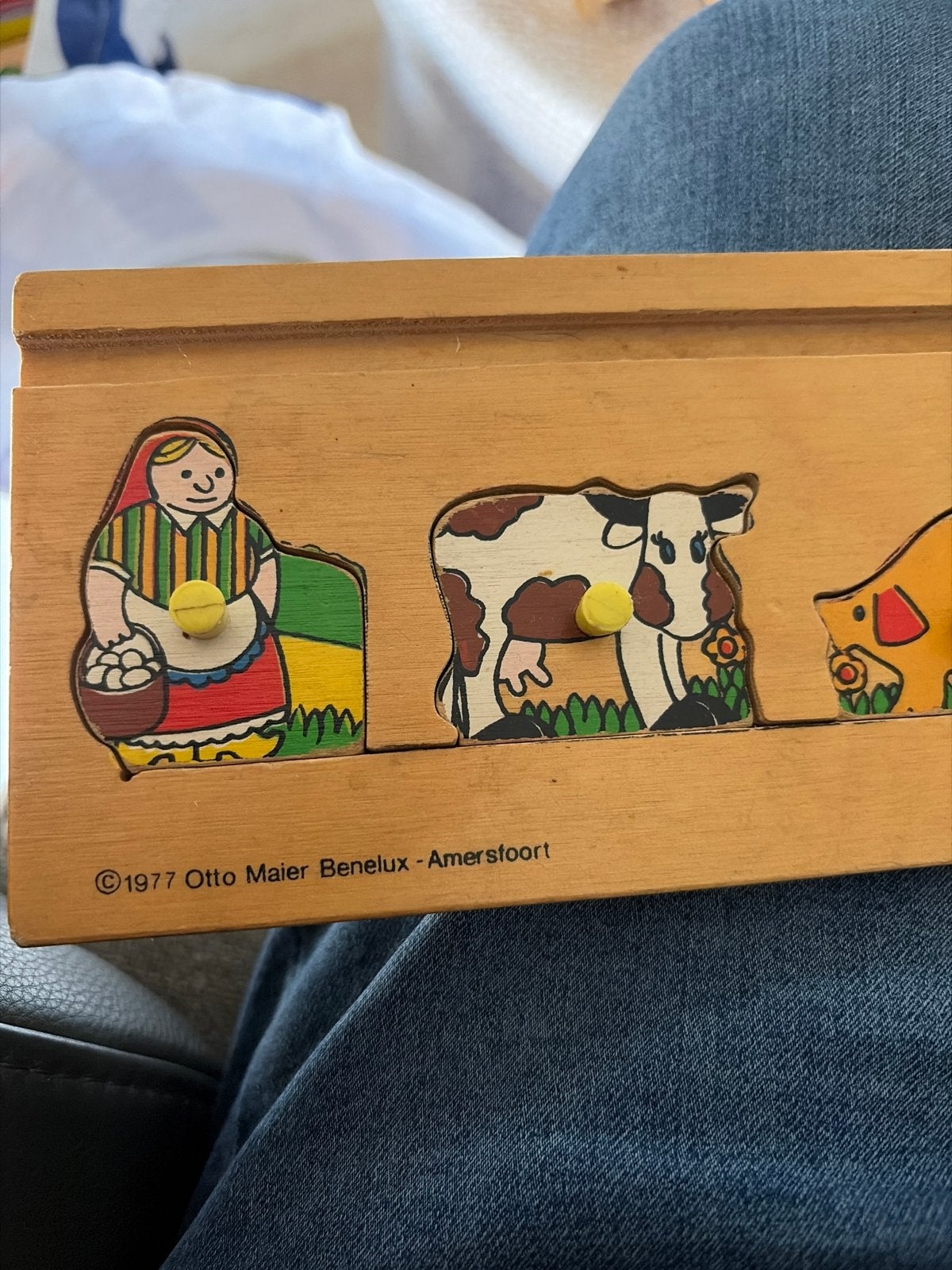 Vintage Ravensburger houten puzzel - Boerderij, Kinderen en Baby's, Ophalen of Verzenden, Gebruikt, Overige typen