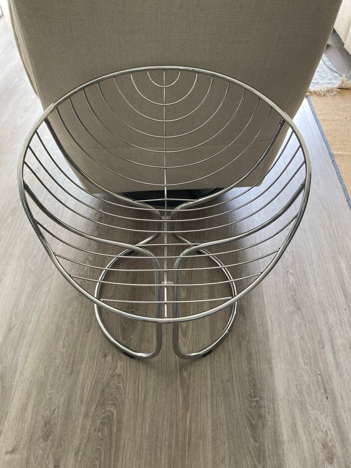 Vintage chromen draadstoel - Jaren '70 design, Ophalen