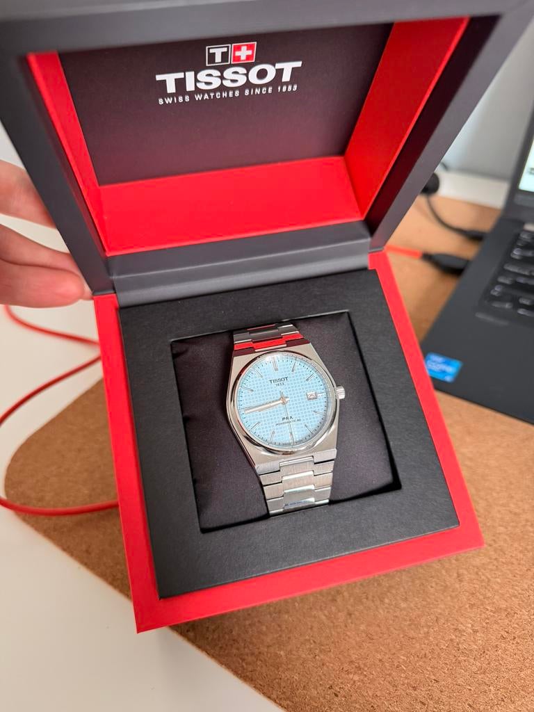 Tissot PRX Powermatic 80 ice blue 40mm, Sieraden, Tassen en Uiterlijk, Overige merken, Staal, Staal, Polshorloge