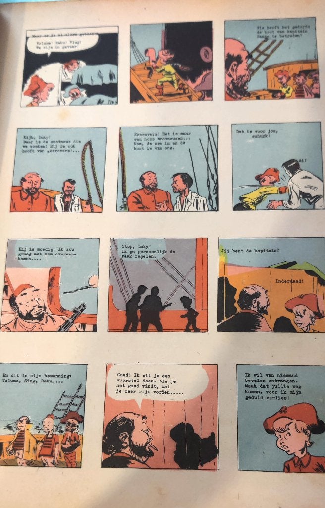 Sandy de kleine zeeroveroud stripalbum van  circa 1950, Eén stripboek, Ophalen of Verzenden, Gelezen