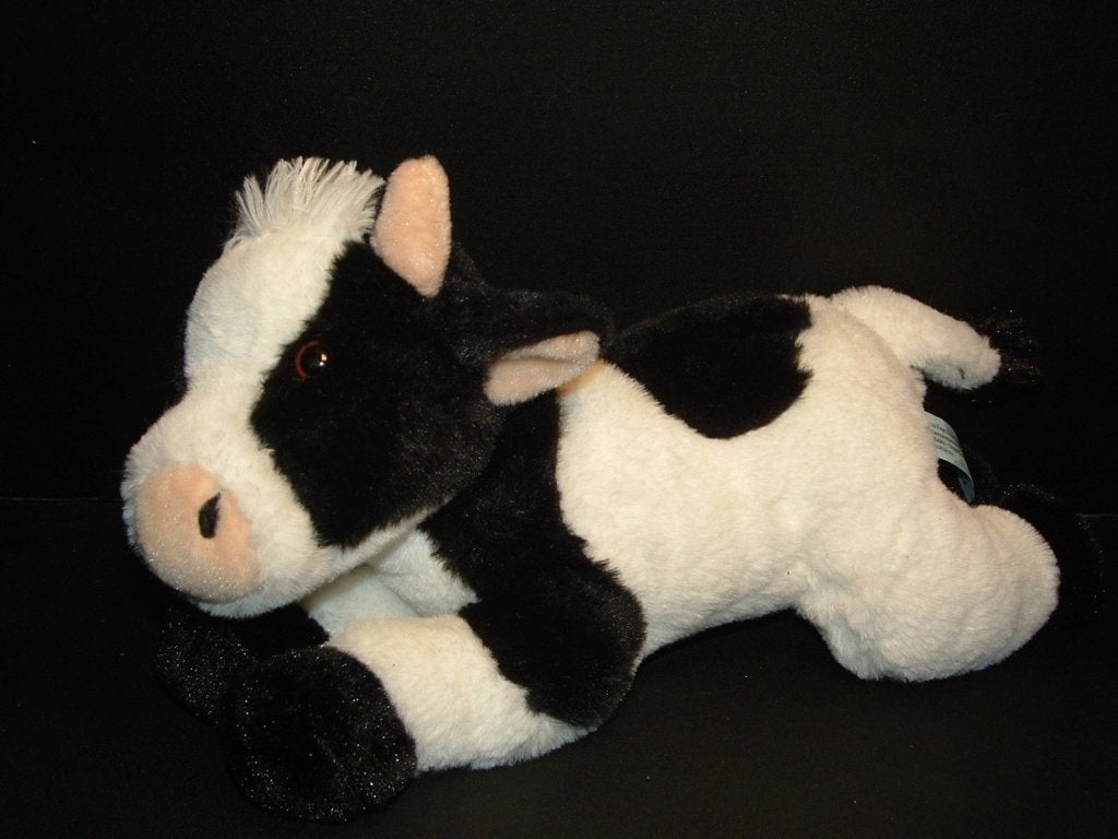 NICOTOY SIMBA TOYS KOE PLUCHE WOLLIG WIT/ZWART MET, Verzenden, Nieuw, Overige typen