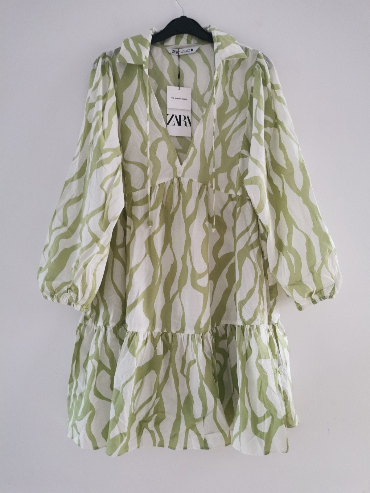 ZARA jurk met print mt. L, Overige kleuren, Verzenden, Zara, Maat 42/44 (L)