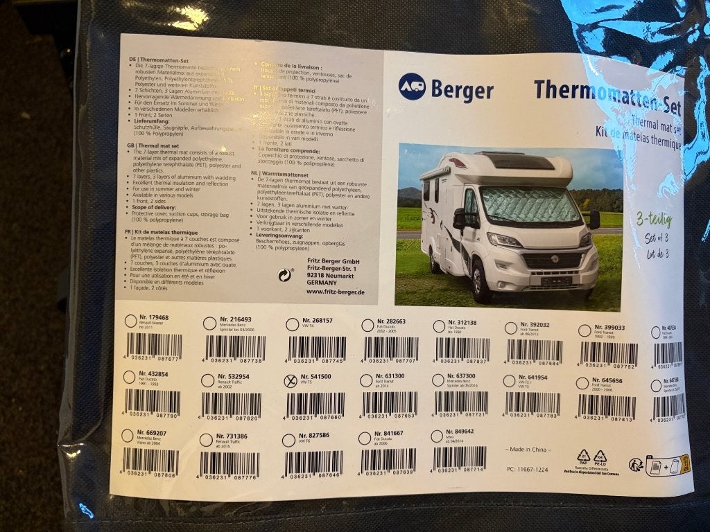 Berger Raamisolatieset uit 3 delen voor VW T5, Ophalen of Verzenden, Nieuw