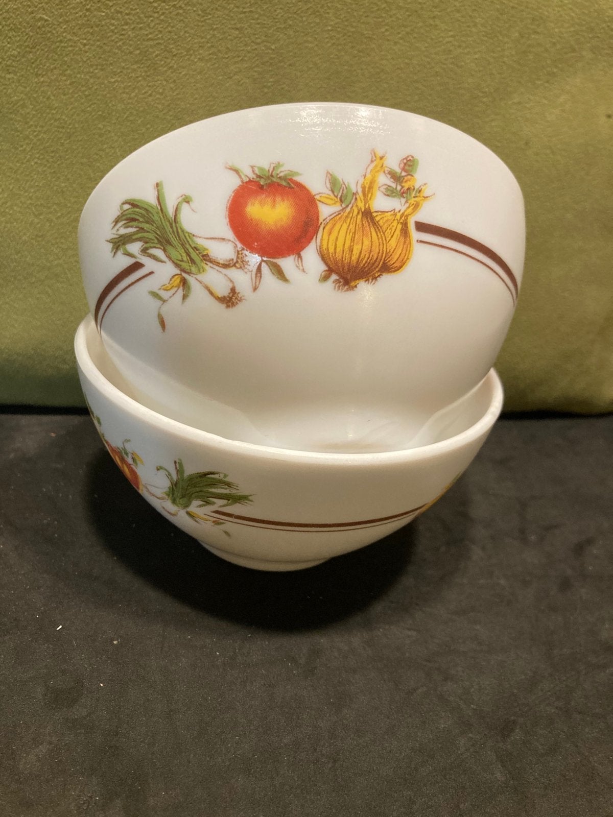 Vintage Arcopal schaaltje, groenten motief (100425, Gebruikt, Ophalen of Verzenden, Overige stijlen, Glas