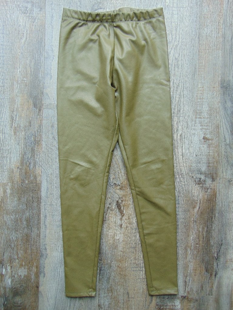 Lange broek groen nepleer maat S / 36 H&M, H&M., Ophalen of Verzenden, Zo goed als nieuw, Maat 36 (S)